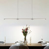 Dimmable Modern LED Island Chandelier 47.24" Adjustable Nickel Pendant Light gallery