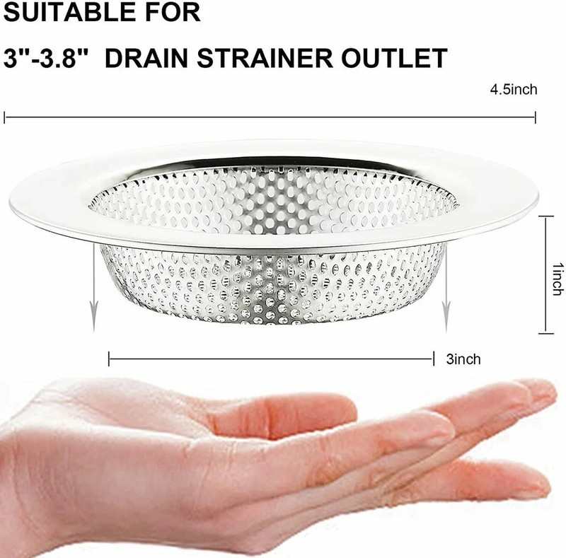 2PCS 4.5" Kitchen Bathroom Sink Strainer Stainless Steel Filter Drain Strainer gallery