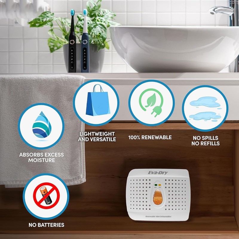 Wireless Mini Dehumidifier, White (E-333) gallery