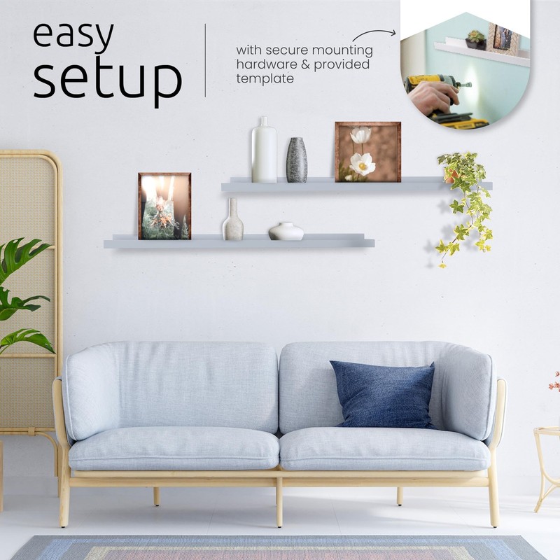 Kiera Grace Floating Shelves for Wall, Engineered Wood Picture Frame Wall She... gallery