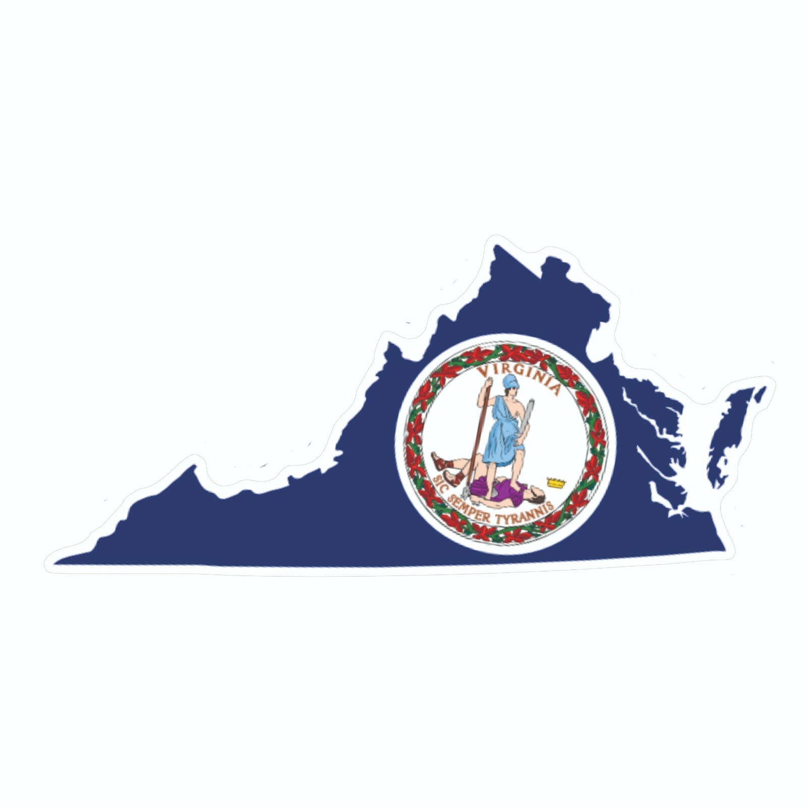 Virginia State Map Outline with Flag Sticker, Decal, Vacation Sticker gallery