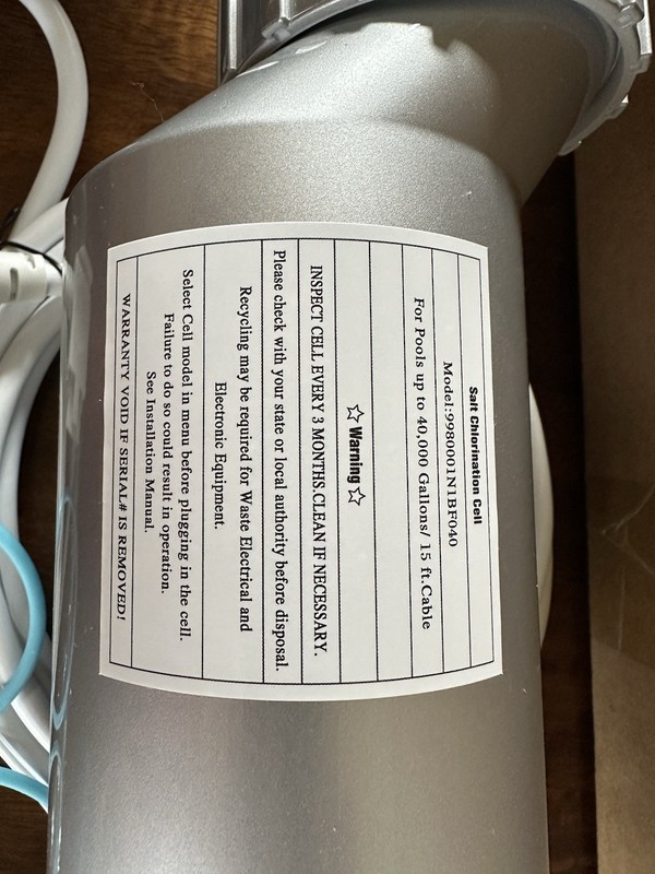 Salt Chlorination Cell Gray/White Replacement - up to 40,000 gal for pool gallery