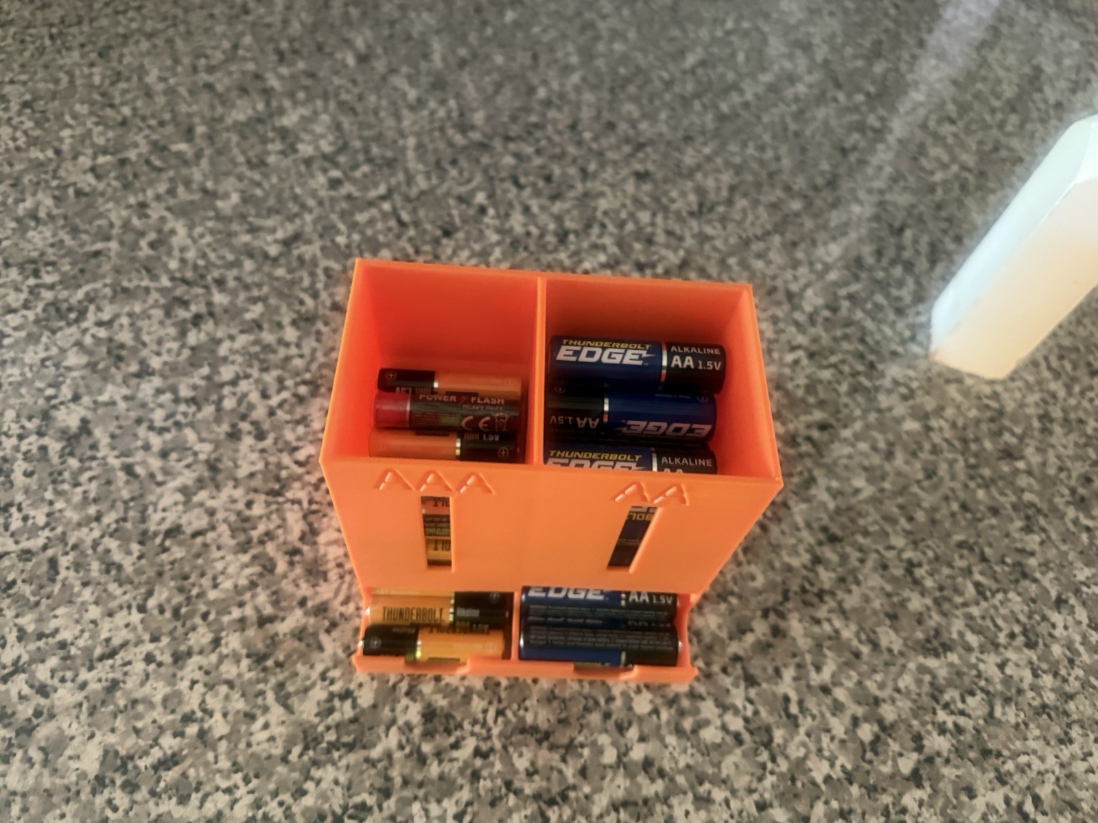 Orange Plastic AA & AAA Battery Organizer Compartment Box with Compartments gallery