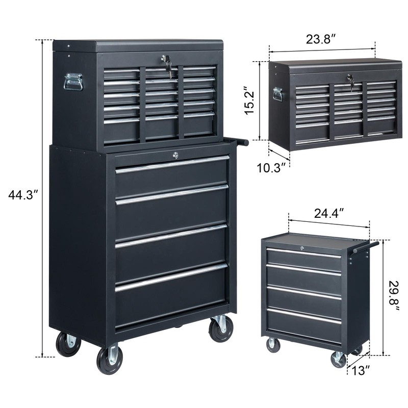 Rolling Tool Chest Large Tool Cabinet with Wheels & Lock & Liner for Warehouse gallery