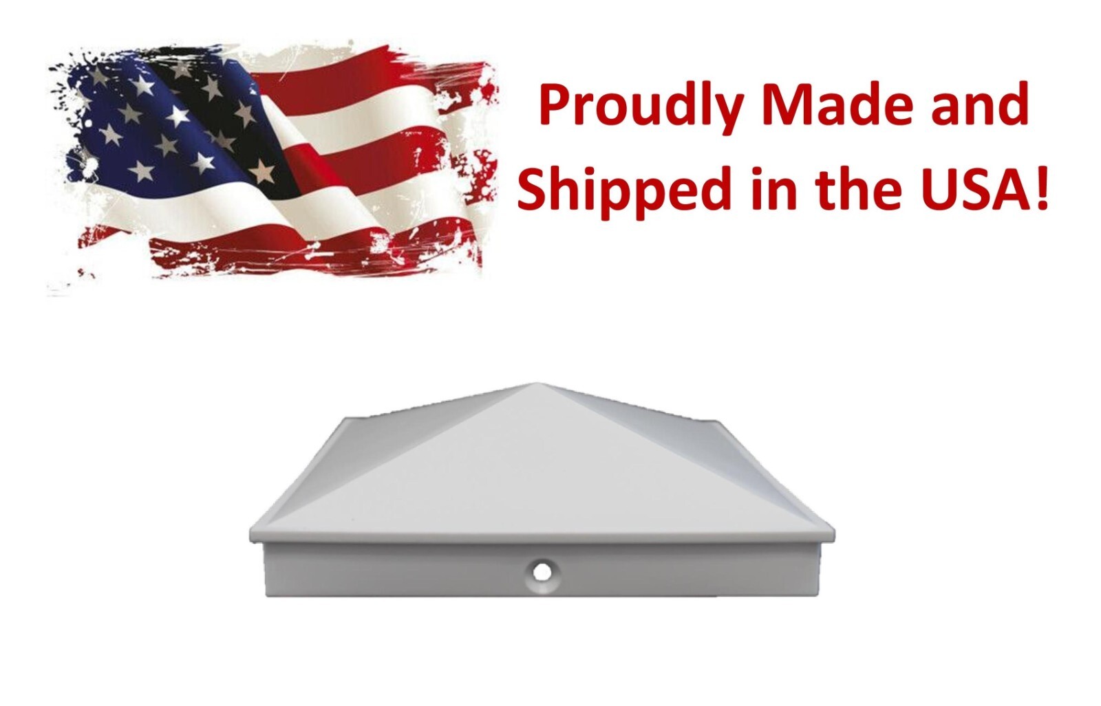 8x8 True White Plastic Pyramid Vinyl Fence Post Cap Pre Drill Hole 1 or 2 pk gallery