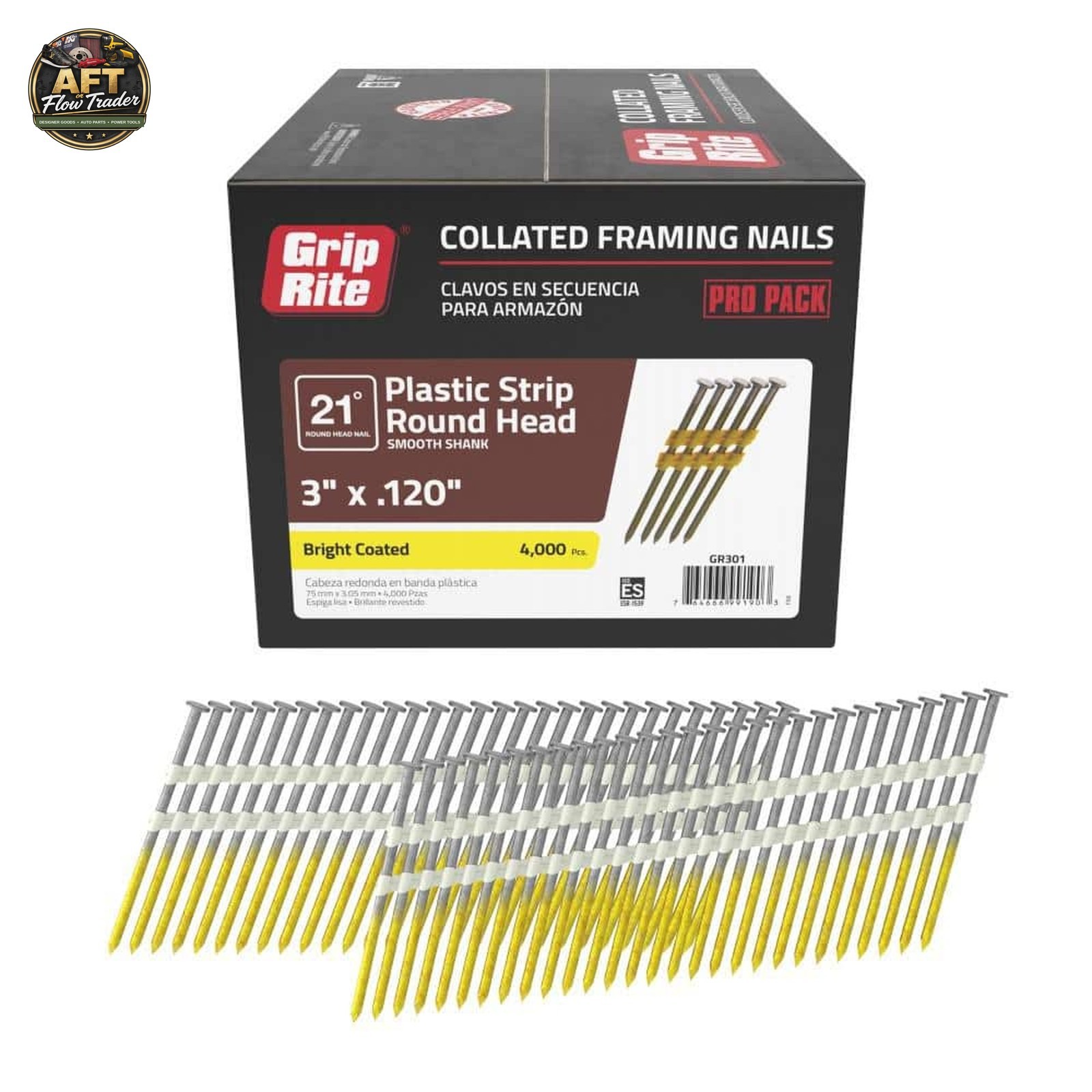 Grip-Rite 3" Plastic Collated Framing Nails 4000 Box gallery