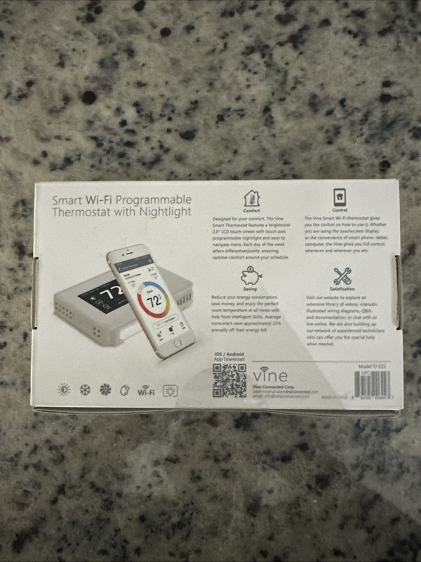 NIP VINE TJ-225 SMART Wi-Fi PROGRAMMABLE THERMOSTAT NEW gallery