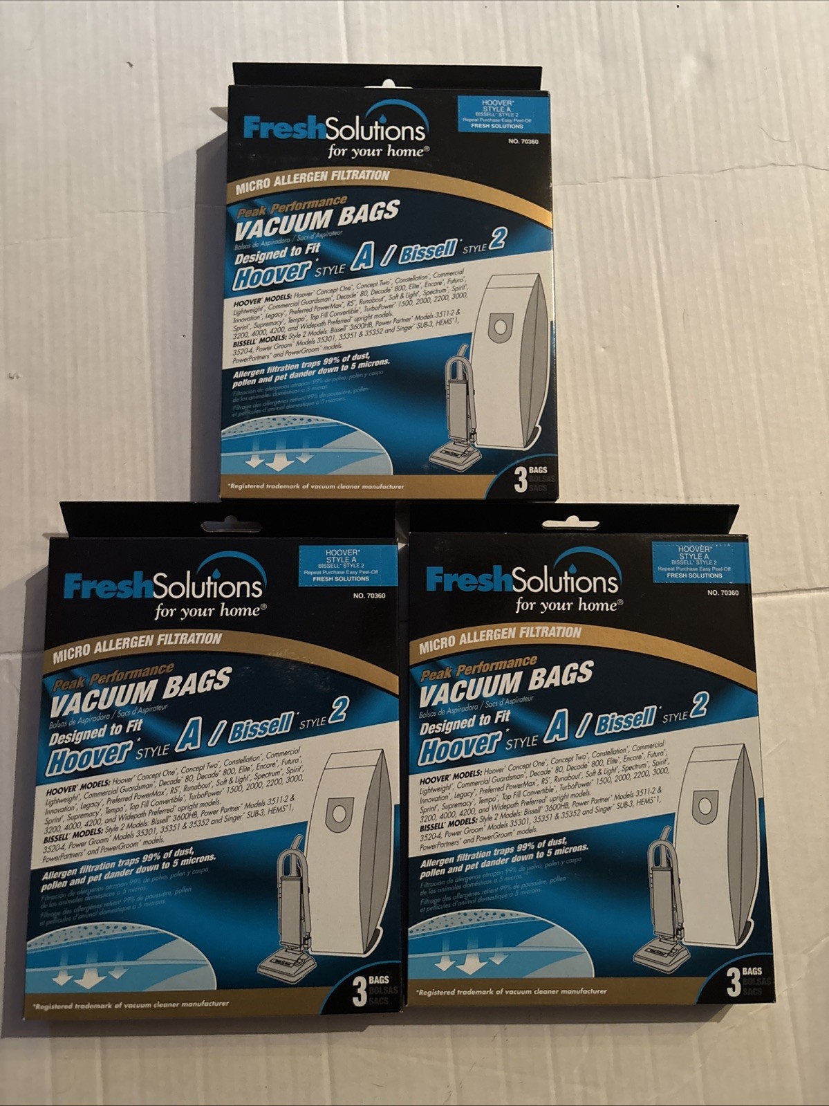 Vacuum Bags Fresh Solutions HOOVER Style A or BISSELL Style 2 Vacuum Bags 3-3pk gallery