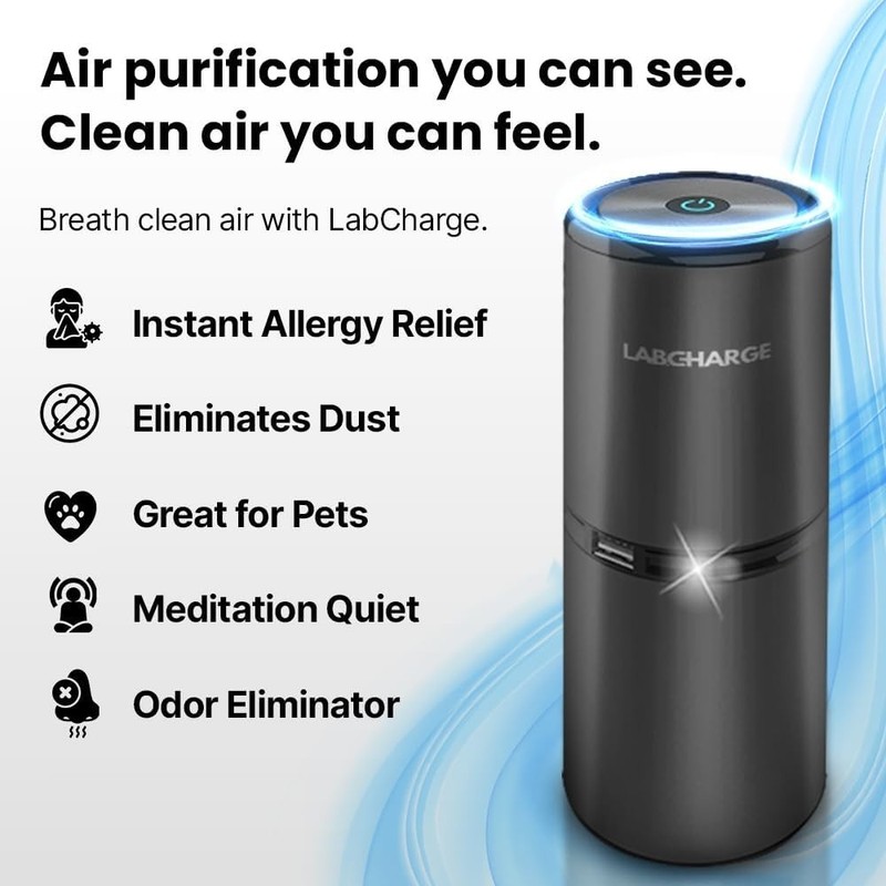 Small Ionic Air Purifier for Home & Bedroom – Silent HEPA Filter – Covers 250... gallery