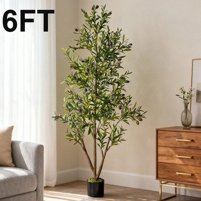 NOVAROOT 6FT Artificial Olive Trees Indoor with Moss and Planter Faux Fake Home gallery