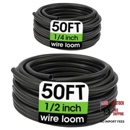 Wire Loom 1/4", 1/2 Inch x 50 FT, Split Wire Loom Tubing 1/4", 1/2" X 50 ft gallery