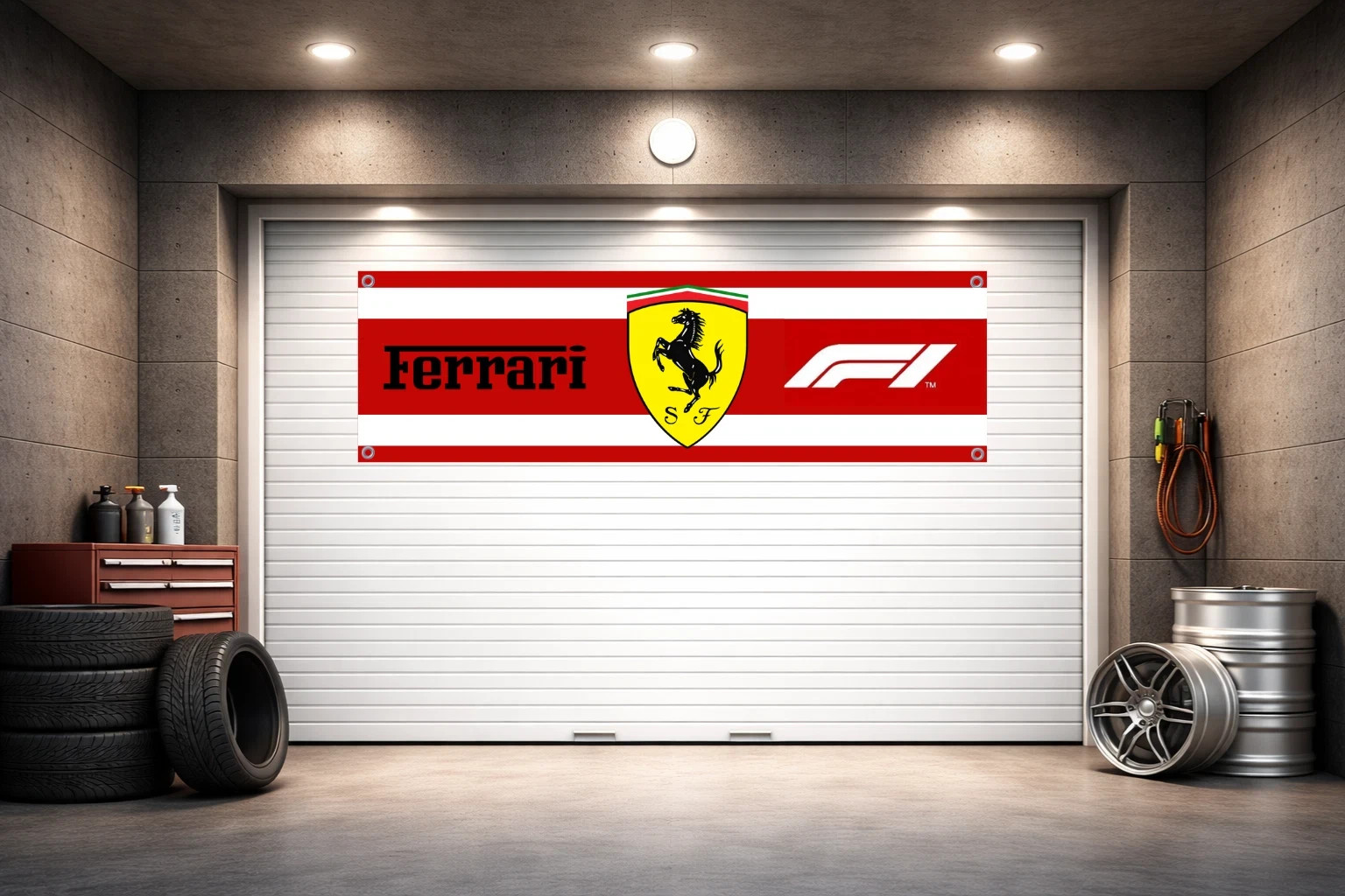 F1 Racing Team Banner 71x24 Formula 1 Garage Wall Decor gallery