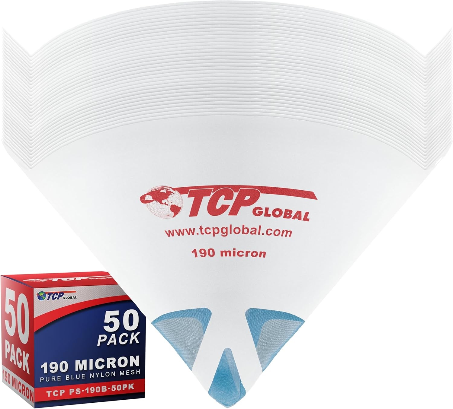 TCP Global - 190 Micron Filter Tips Ultra-Fine Paint Strainer (50 Pack) - Pure B gallery