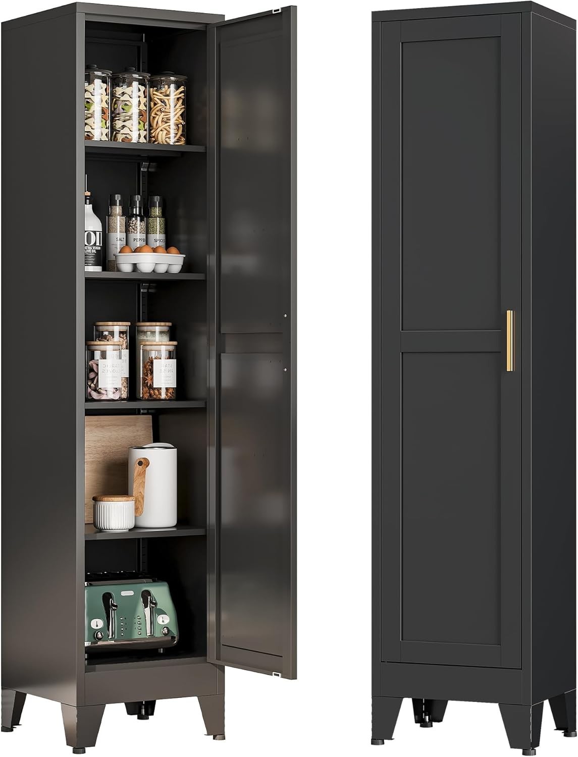 Cofar 67" Metal Utility Cabinet Filing Pantry Cabinet with Adjustable Shelves gallery