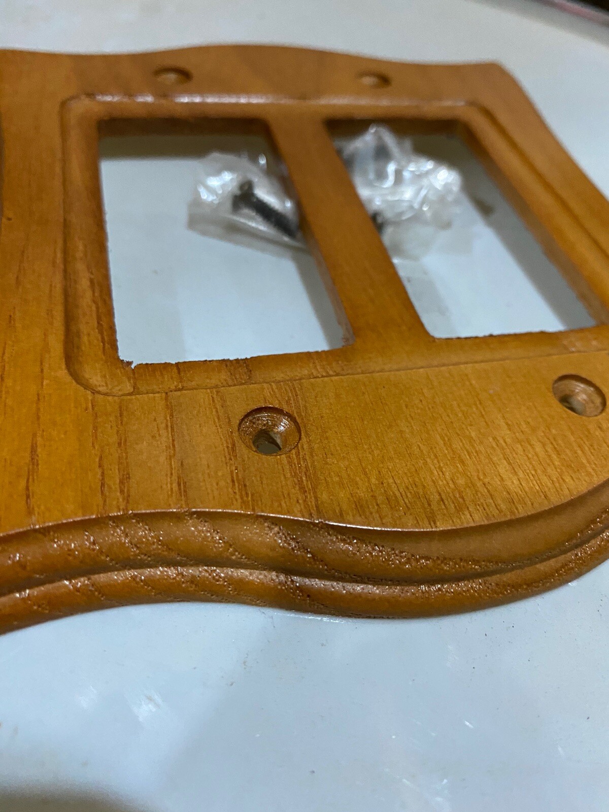 Stained Light Oak Switch Plate Combo Double Rocker GFI Duplex Wood light cover gallery