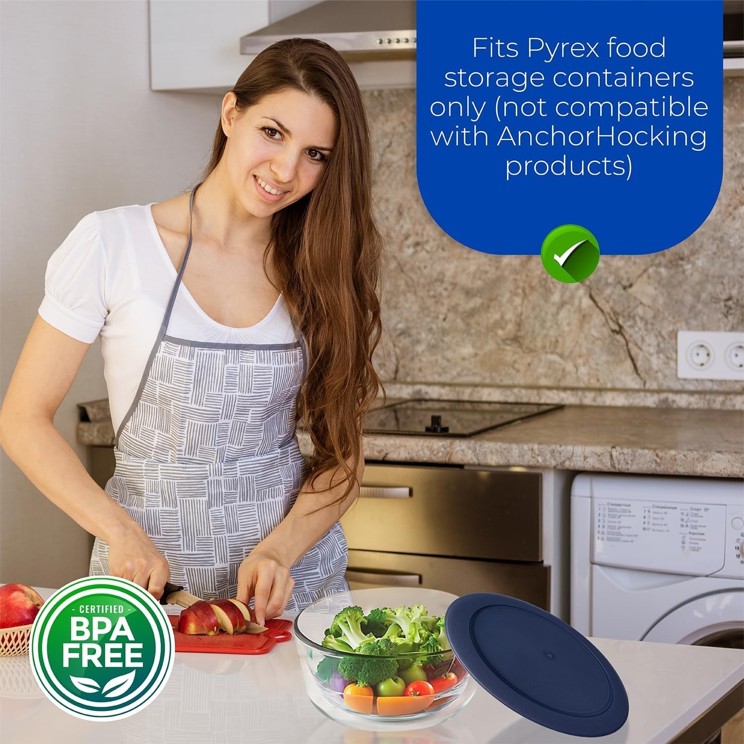Replacement Lids for Pyrex Glass Containers 2-Cup 4-Cup 7 Cup Round 6pcs Food gallery