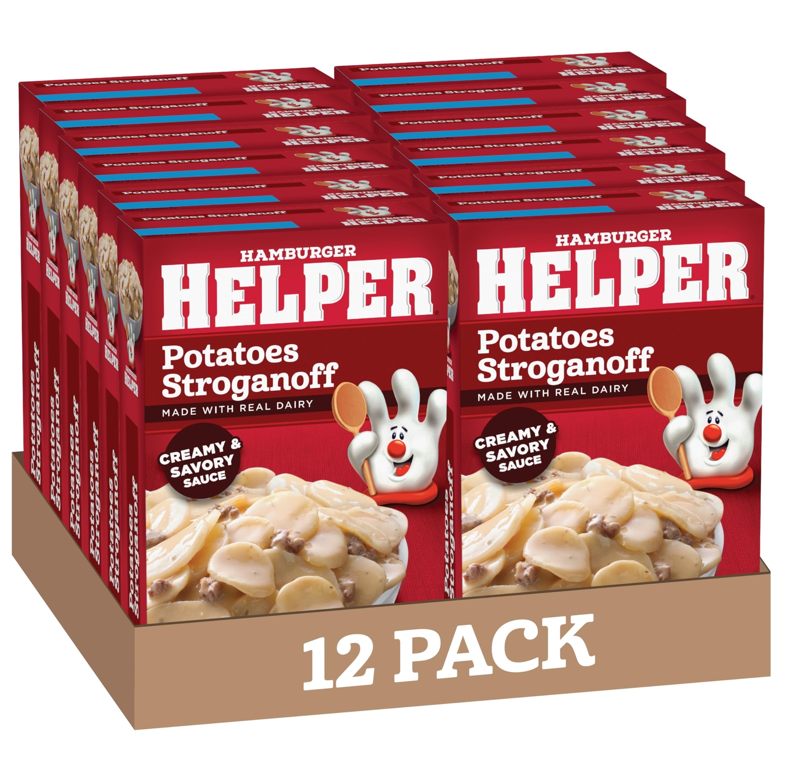 12 Pack Hamburger Helper Potatoes Stroganoff Family Meal Easy Cook 5 Ounce gallery