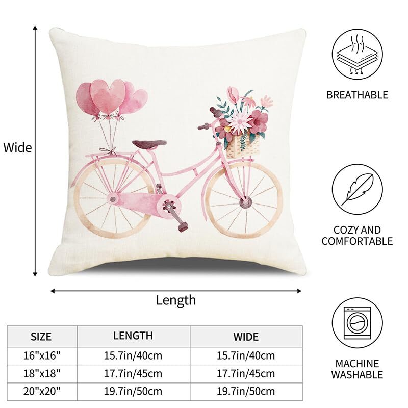 Valentines Pillow Covers 18x18 Inch Set of 2 Valentines 18"L x 18"W Heart_02 gallery