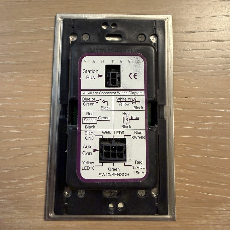 Vantage Light Control 8-Button Keypad Square Touch Nickel Trim Faceplate Panel gallery