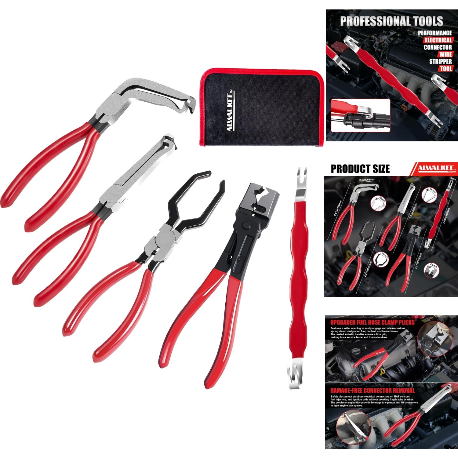 5pc Automotive Electrical Disconnect Pliers Set Sensor & Fuel Line Removal Tool gallery