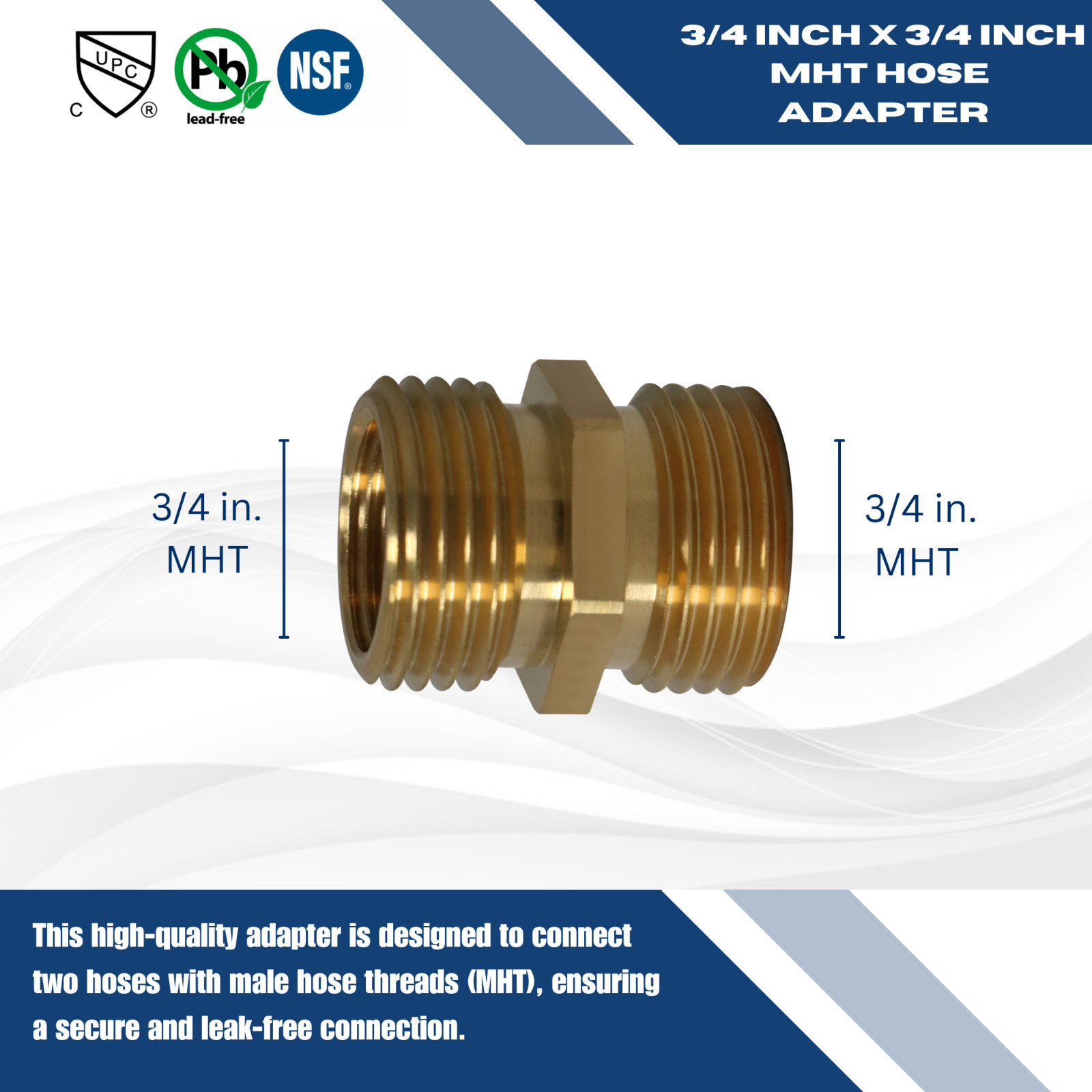 1 PIECE 3/4" MHT GARDEN HOSE THREADED X 3/4" MHT GARDEN HOSE THREADED ADAPTERS gallery