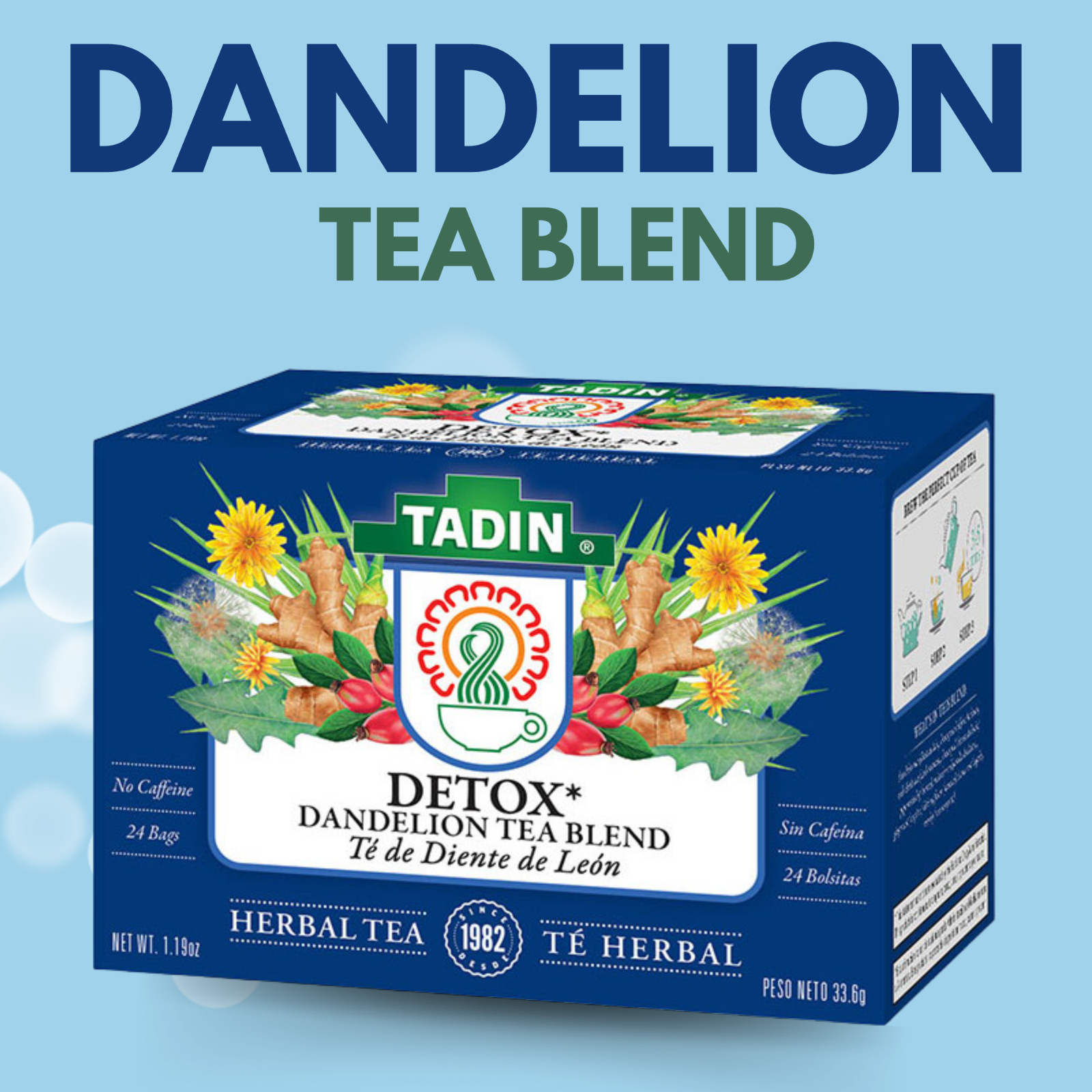 Tadin Dandelion Root Detox Tea Blend. Caffeine Free. 24 Bags. 1.19 oz. Pack of 6 gallery