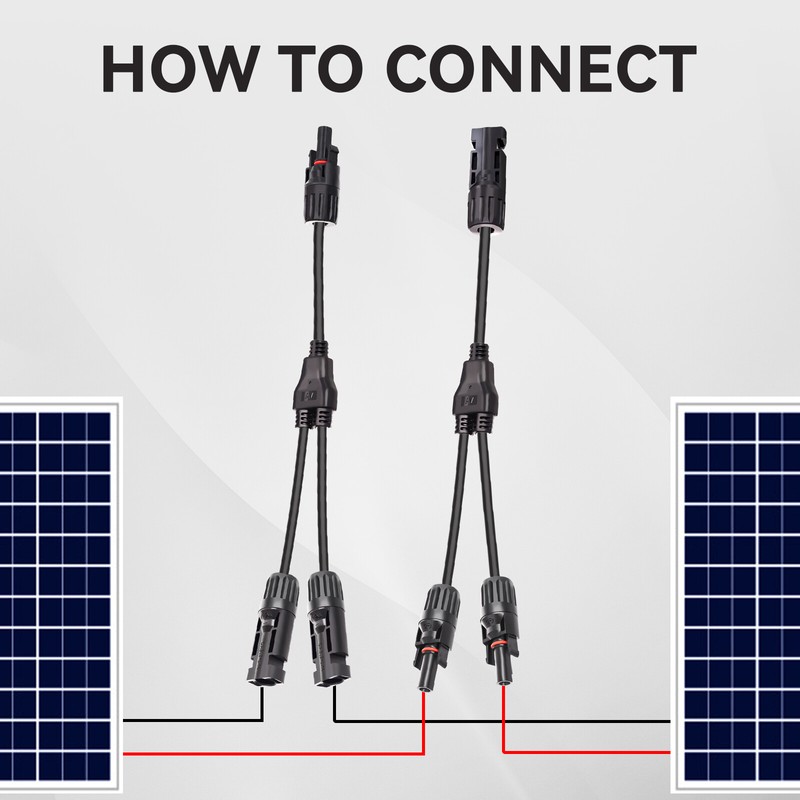 Solar Connectors Y Branch Parallel Adapter Splitter Solar Cable Wire Plug Tool gallery