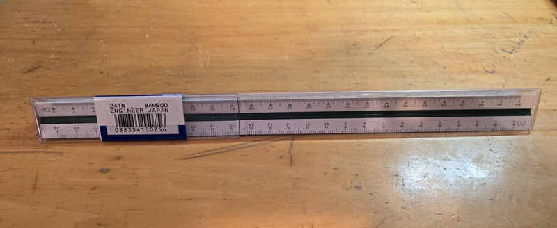 ALVIN 241B - Bamboo Engineer Triangular Scale - NIB gallery