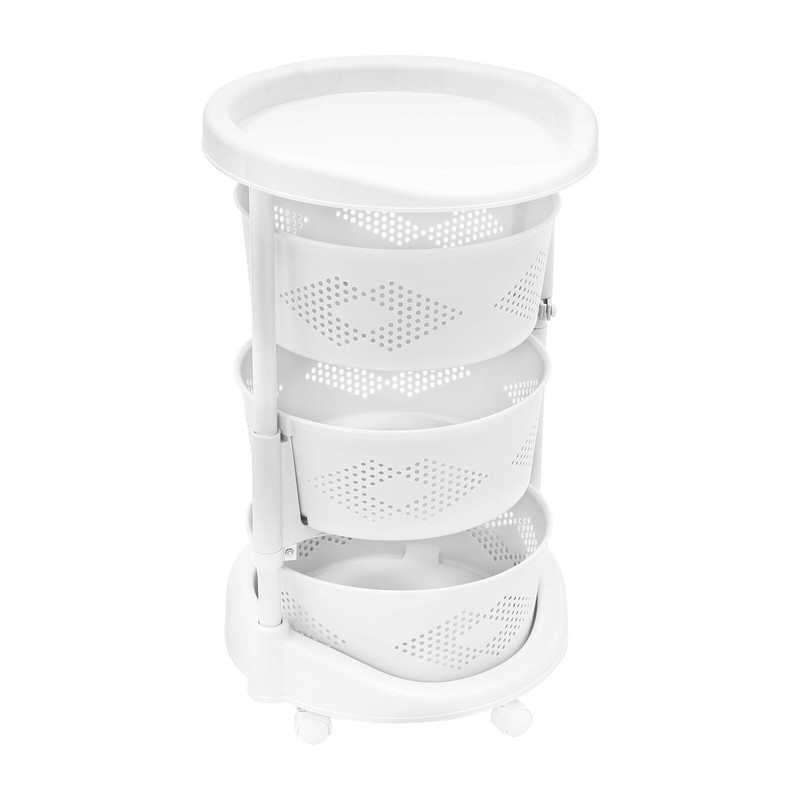 3 Tier Rotating Kitchen Storage Shelf Freestanding Storage Rack Basket Organizer gallery