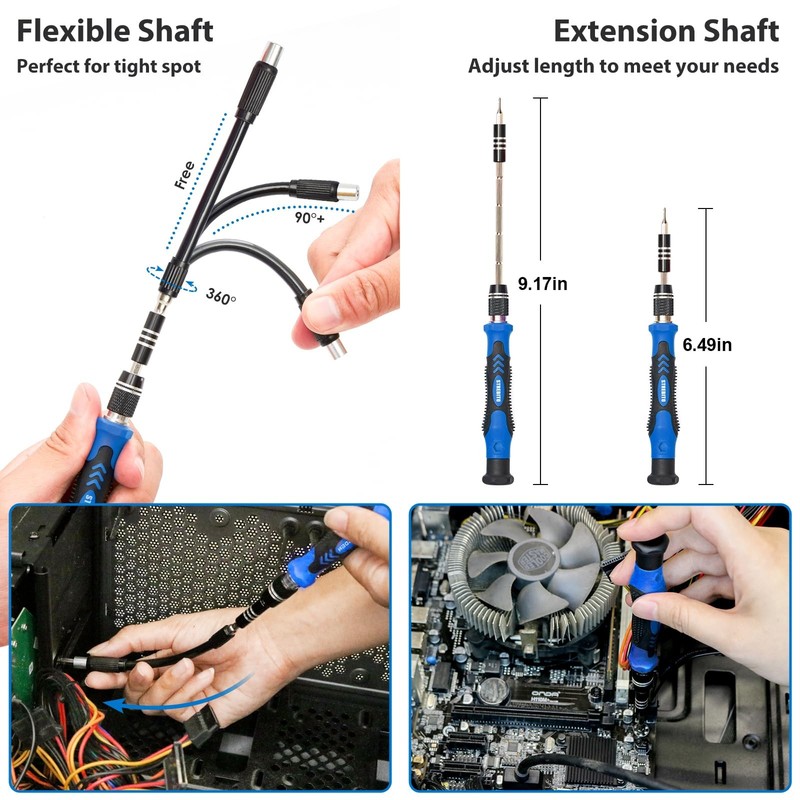 STREBITO Electronics Precision Screwdriver Sets 142-Piece with 120 Bits Magnetic gallery