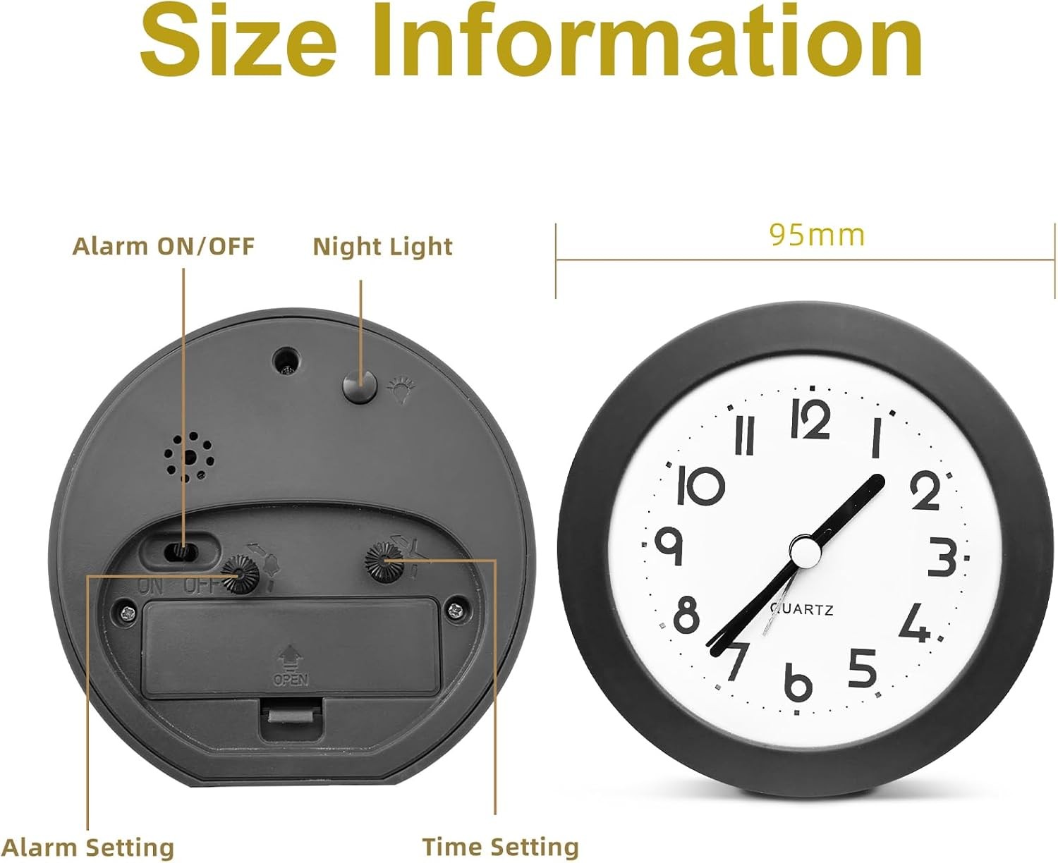 Analog Round Digital Quartz Clock, Non Ticking, Battery Operated,Simpl gallery