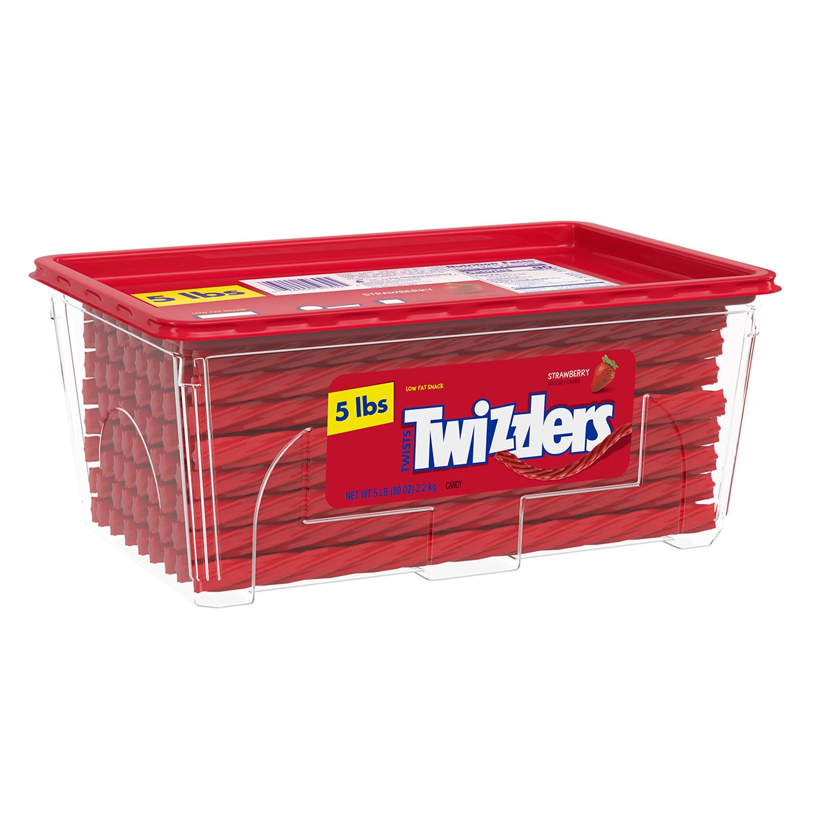 Twists Strawberry Flavored Licorice Style, Chewy Holiday Candy Tub, 5 lb gallery