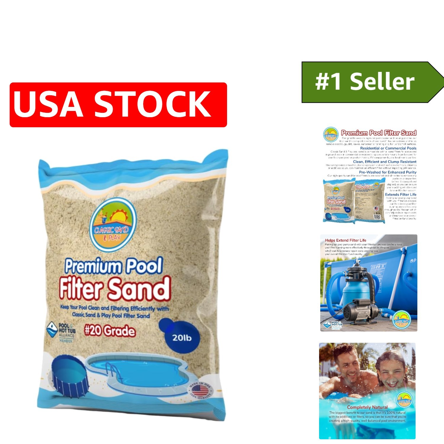 20 lb Filter Sand for Pools - Enhances Filtration & Extends Filter Life gallery