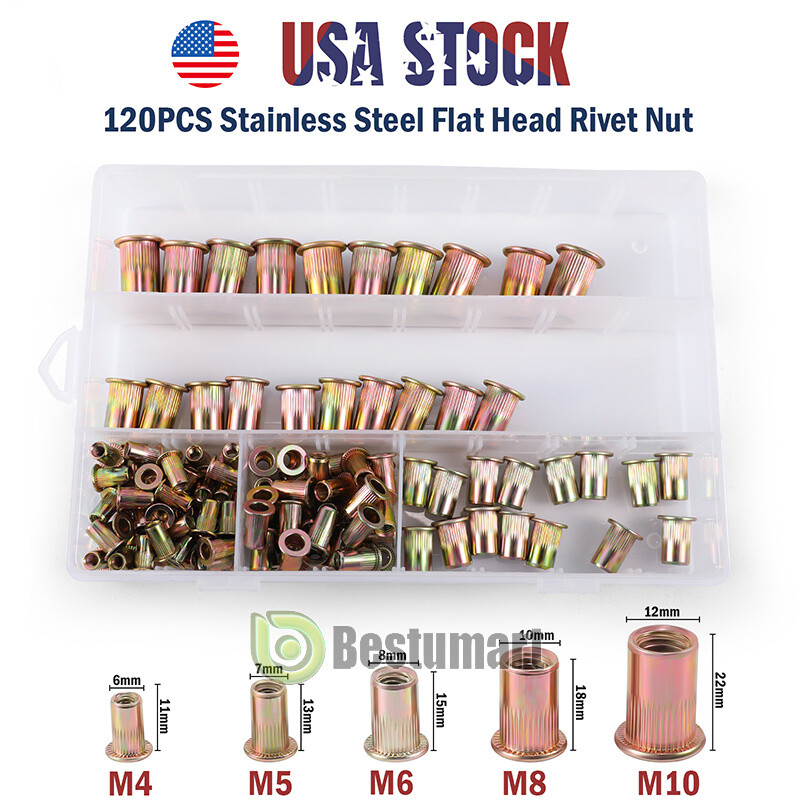120pcs Rivet Nut Kit Rivnut Gun Nut Setter Thread Setting Nutsert Tool Metri+Box gallery