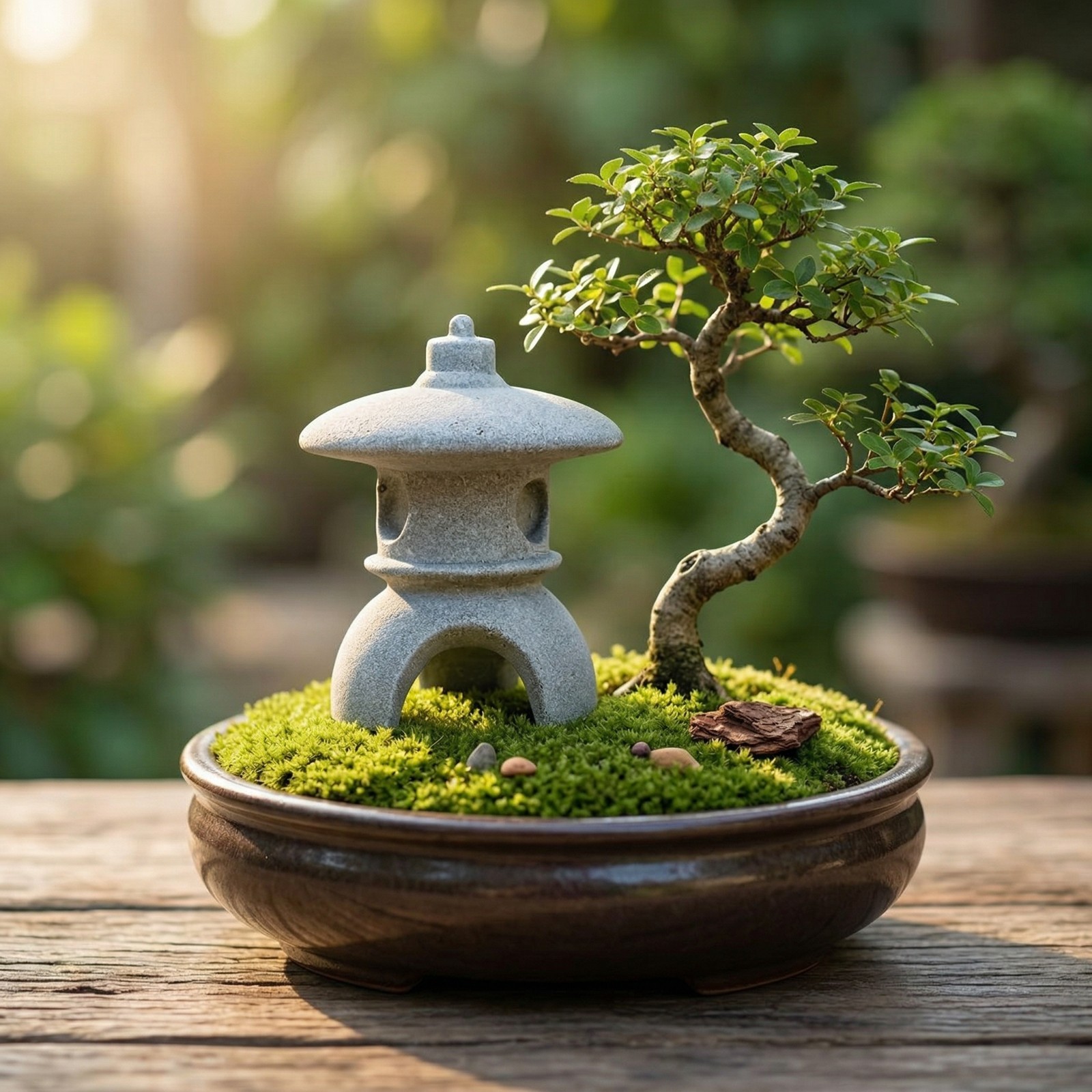 Mini Japanese Pagoda Statue 3.5" Bluestone Garden Decor Bonsai Zen gallery