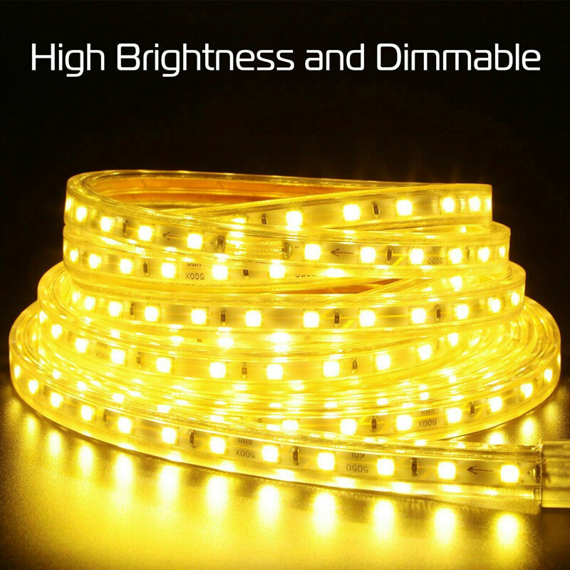 5050 LED Strip Light 110V With US Plug Flexible Tape Lighting Rope Home Outdoor gallery