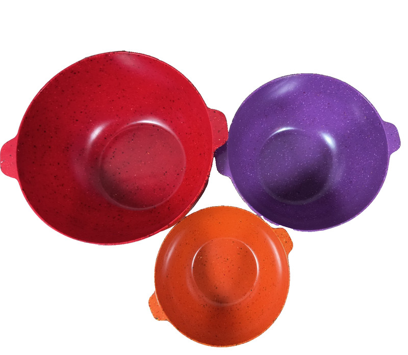 Zak! Designs Confetti Nesting Mixing Bowl Set of 3 Integrated Handles Melamine gallery
