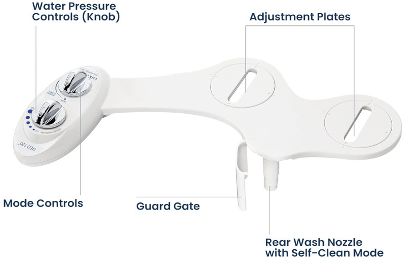 Non-Electric Bidet Attachment, Self-Cleaning Nozzle, Adjustable Water Pressure gallery