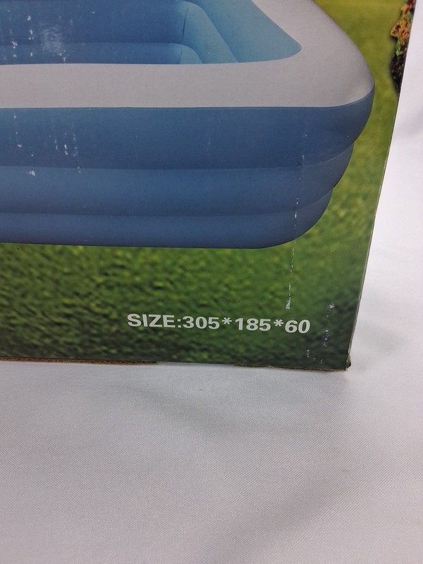 10FT x 6FT x 24IN Rectangular Inflatable Family Pool 3-Ring PVC NEW Sealed gallery