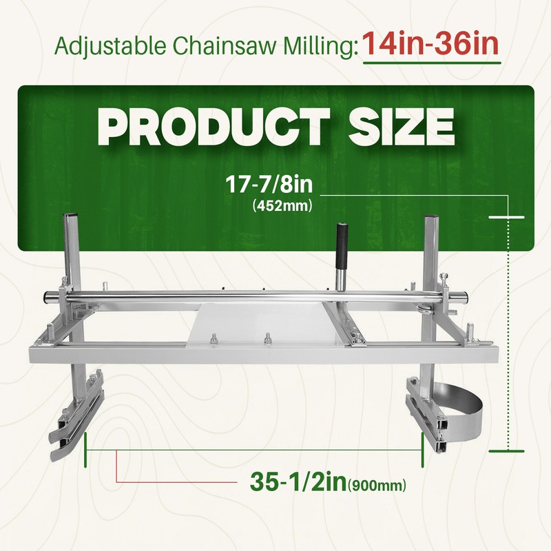 Portable Chainsaw Mill 14"-36" Guide Bar Aluminum Steel Planking Lumber gallery