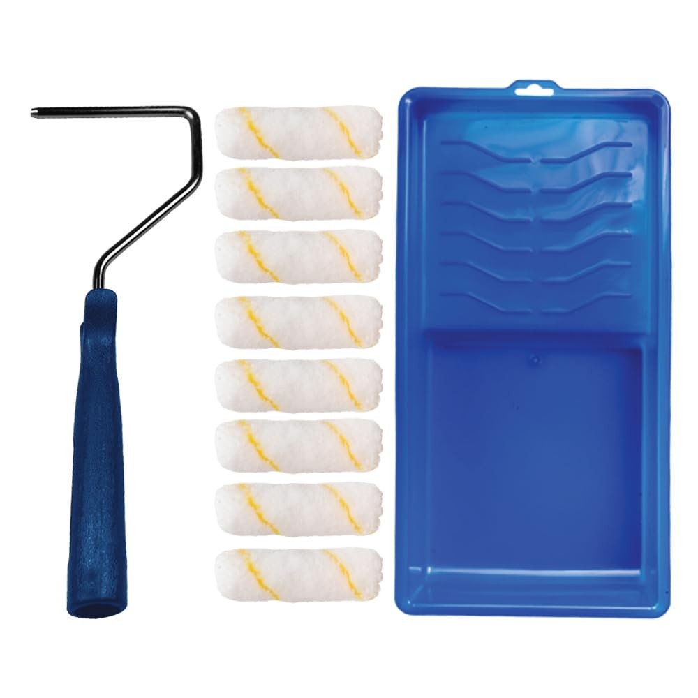 Pro Grade - Paint Roller Tool Kit - 10 Piece Painting Set - Mini Kit, Blue gallery