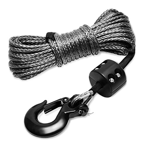 Synthetic Winch Rope Kit 1/4" x 9500lbs Winch Rope Line Cable with 50ft gallery