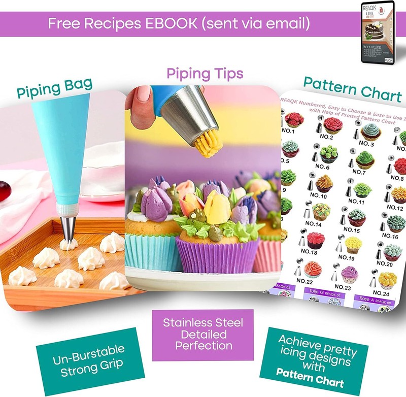230PCs Cake Decorating Supplies Kit, Cake Decorating Set with Cake Turntable gallery
