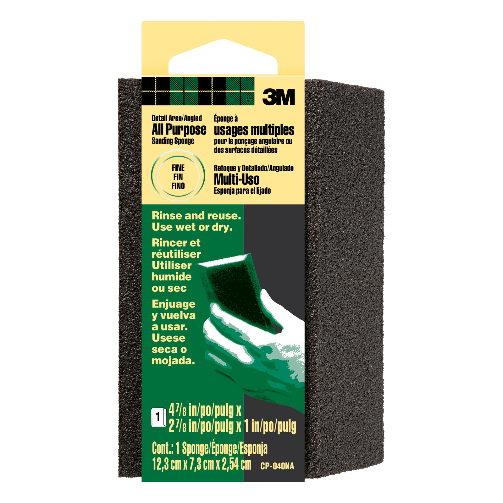 3M General Purpose Sanding Sponge CP040-12-CC, Single Angle gallery