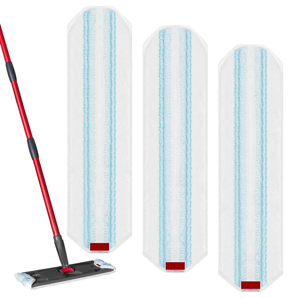 3 Pack Replacement Mop Pads for O-cedar H2pro Flat Mop System, Machine Washable