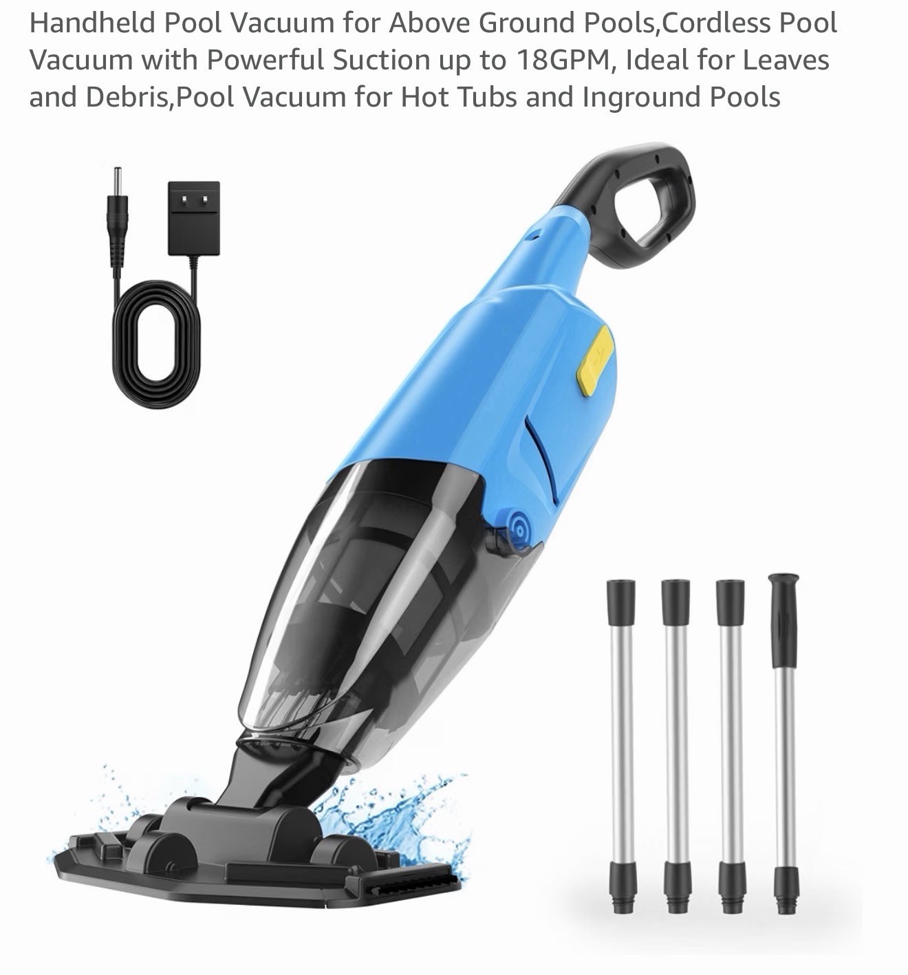Cordless Pool Vacuum 18 GPM for Above/In Ground Pools & Hot Tubs gallery