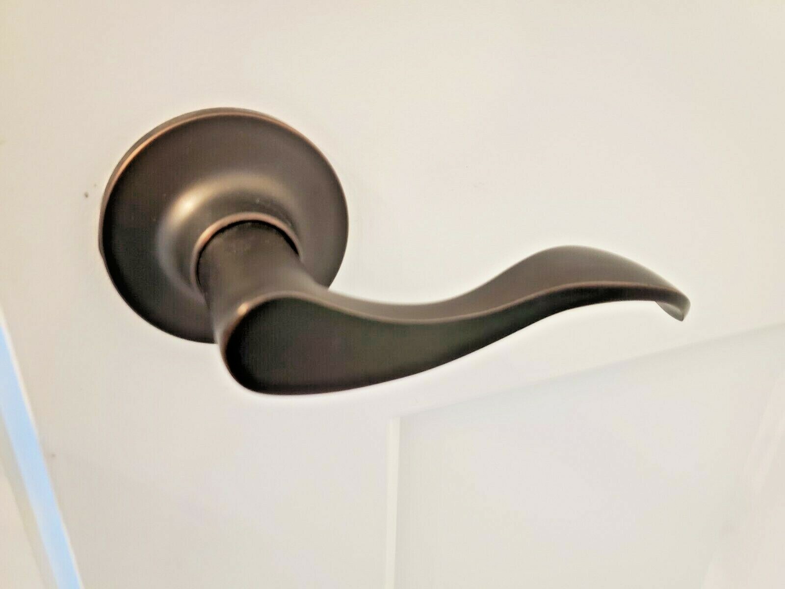 Oil Rubbed Bronze Dummy Door Lever Set Left & Right Levers Concealed Screws gallery