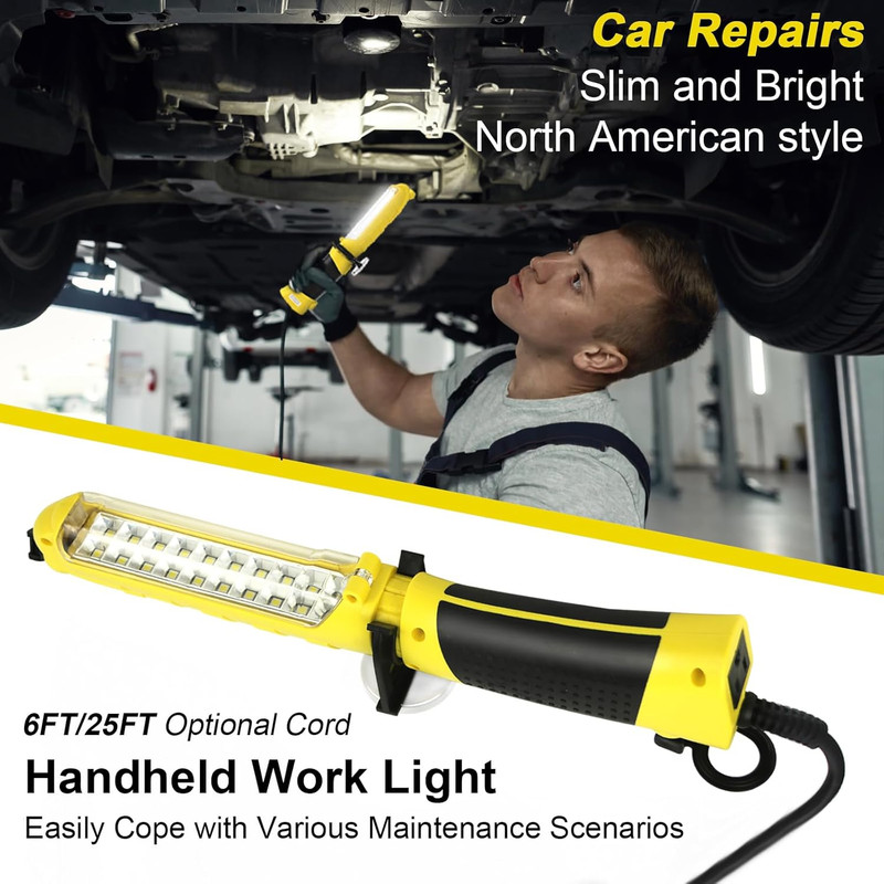 LED Trouble Light, Handheld Corded Work Lights with Strong Magnet, Double Swivel gallery