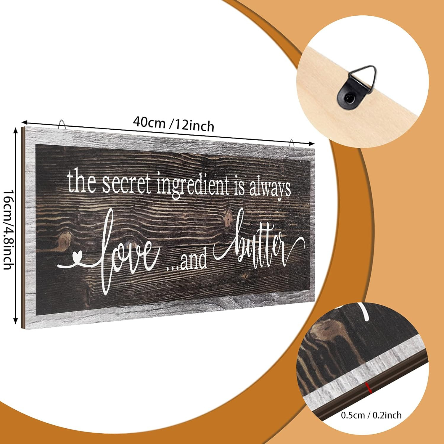 the Secret Ingredient Is Always Love and Butter Sign Funny Wood Kitchen Sign Fun gallery