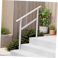 Hand Rails for Outdoor Steps,Railing for 2-3 Step White-1 Pack